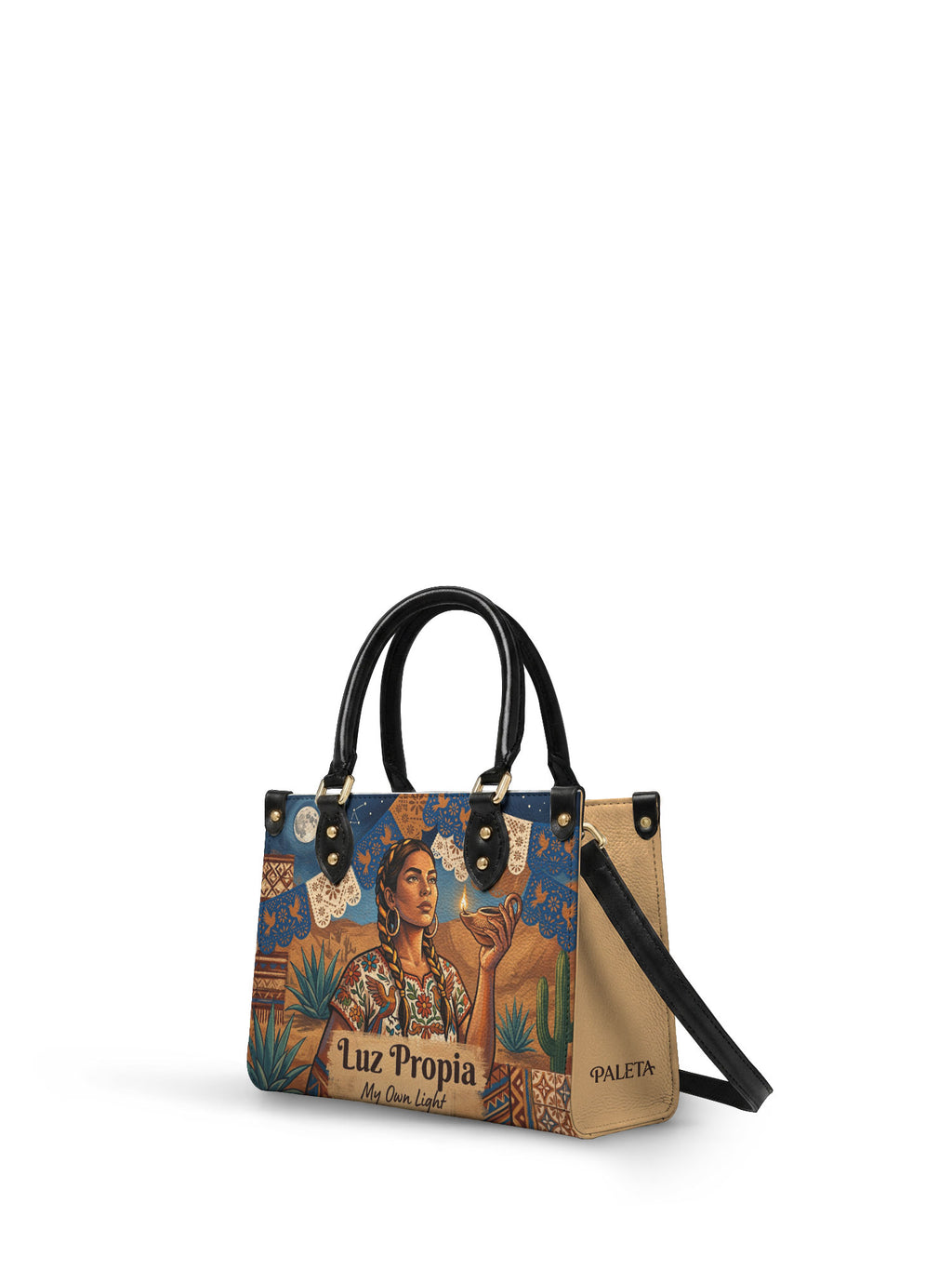 "Luz Propia" ver.1 Small Leather Handbag - side view | Paleta Bags