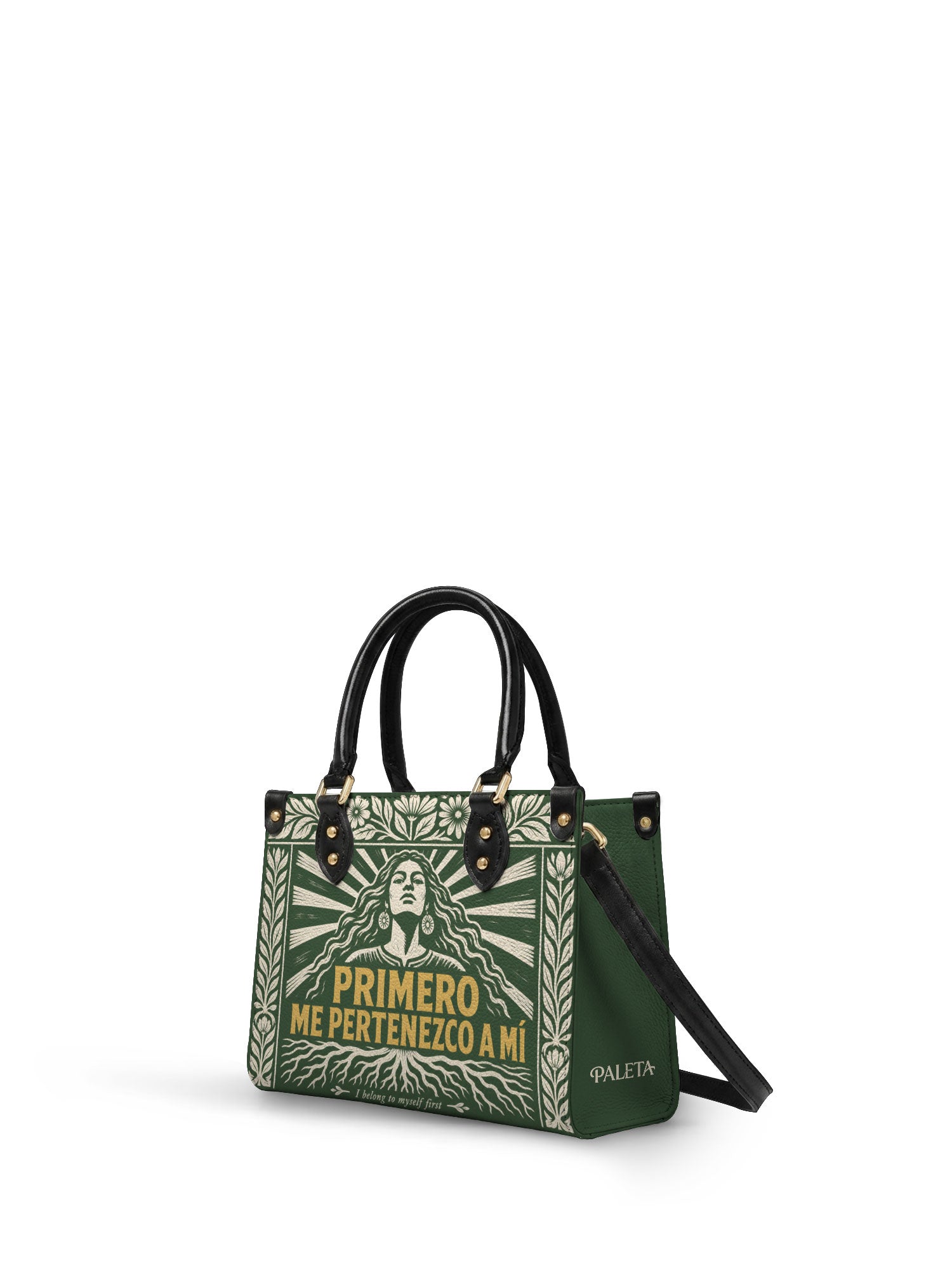 "Primero me pertenezco a mí" ver.4 Small Leather Handbag - side view | Paleta Bags