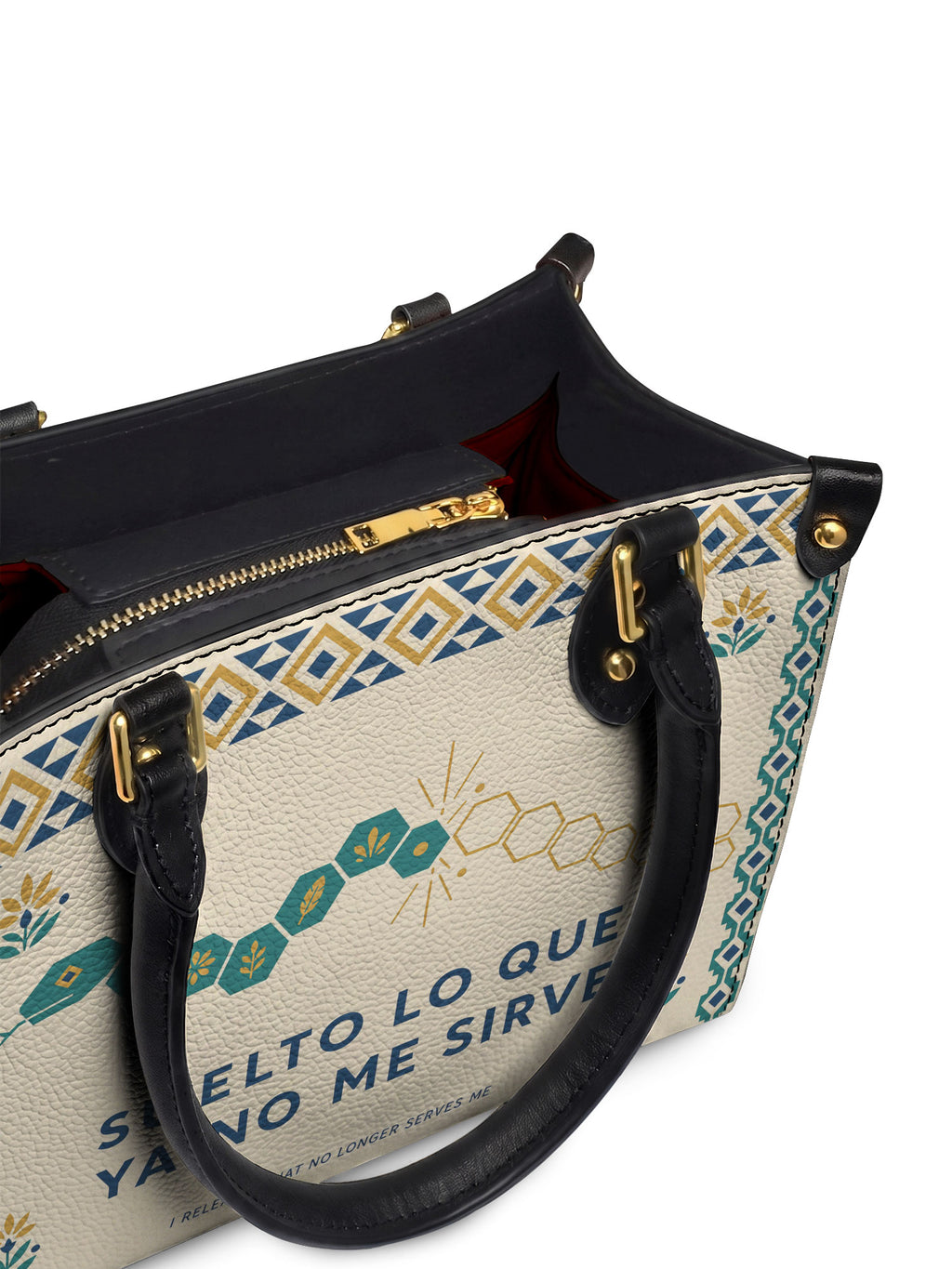 "Suelto lo que ya no me sirve" ver.4 Small Leather Handbag - detail | Paleta Bags