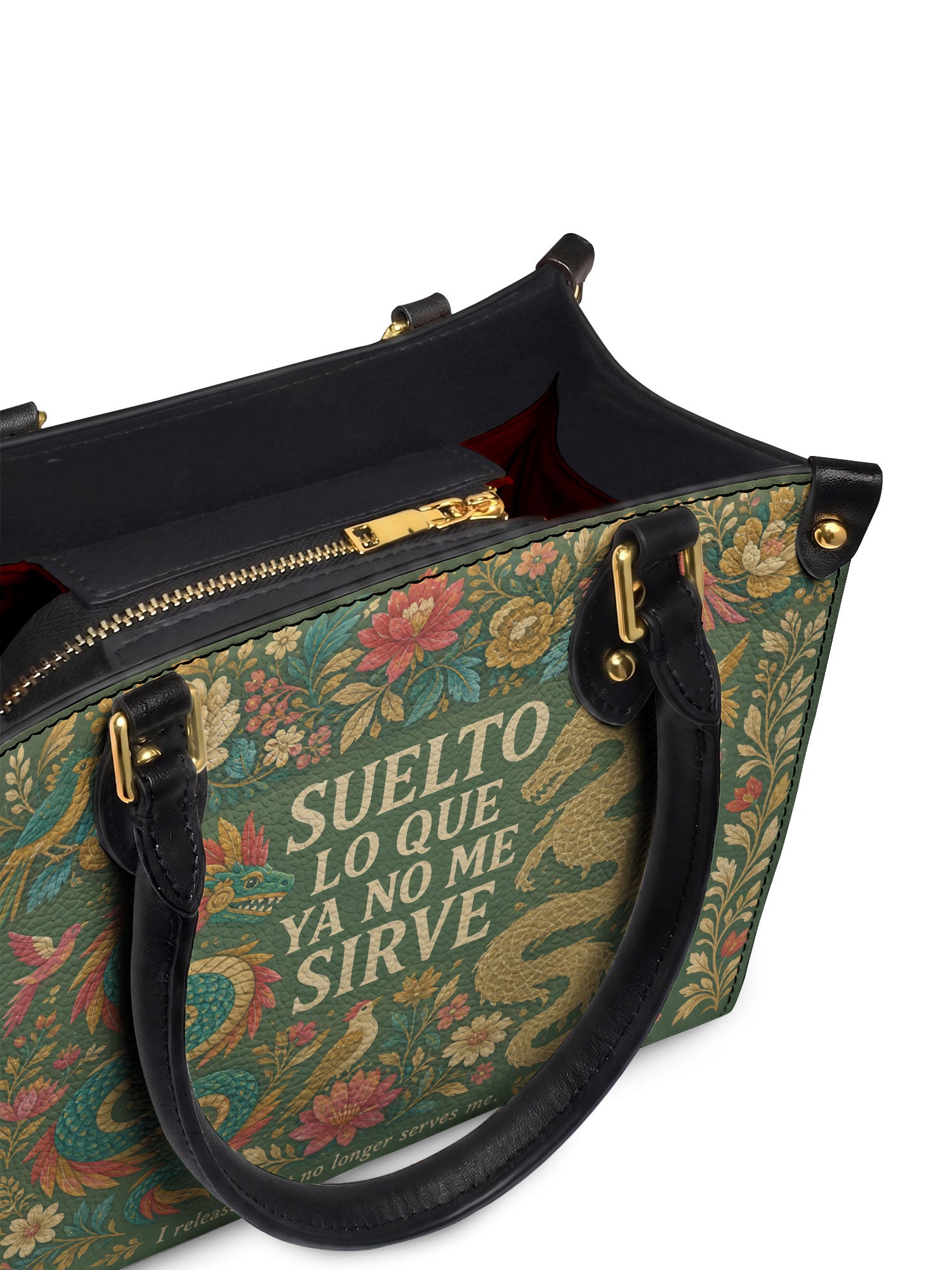 "Suelto lo que ya no me sirve" ver.3 Small Leather Handbag - detail | Paleta Bags
