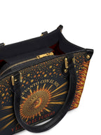"Me levanto con el sol y llevo el fuego" ver.2 Small Leather Handbag - detail | Paleta Bags