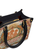 "Llevo a mis ancestros en la sangre" ver.5 Small Leather Handbag - detail | Paleta Bags