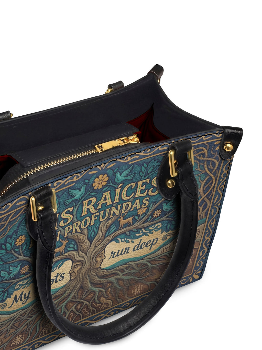 "Mis Raíces son Profundas" ver.1 Small Leather Handbag - detail | Paleta Bags