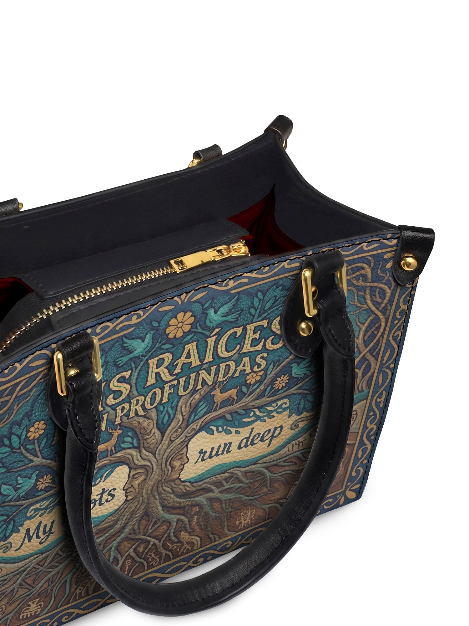 "Mis Raíces son Profundas" ver.1 Small Leather Handbag - detail | Paleta Bags
