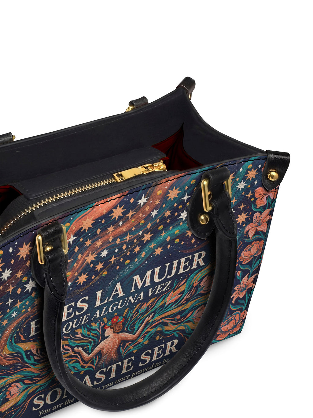 "Eres la mujer que alguna vez soñaste ser" ver.5 Small Leather Handbag - detail | Paleta Bags
