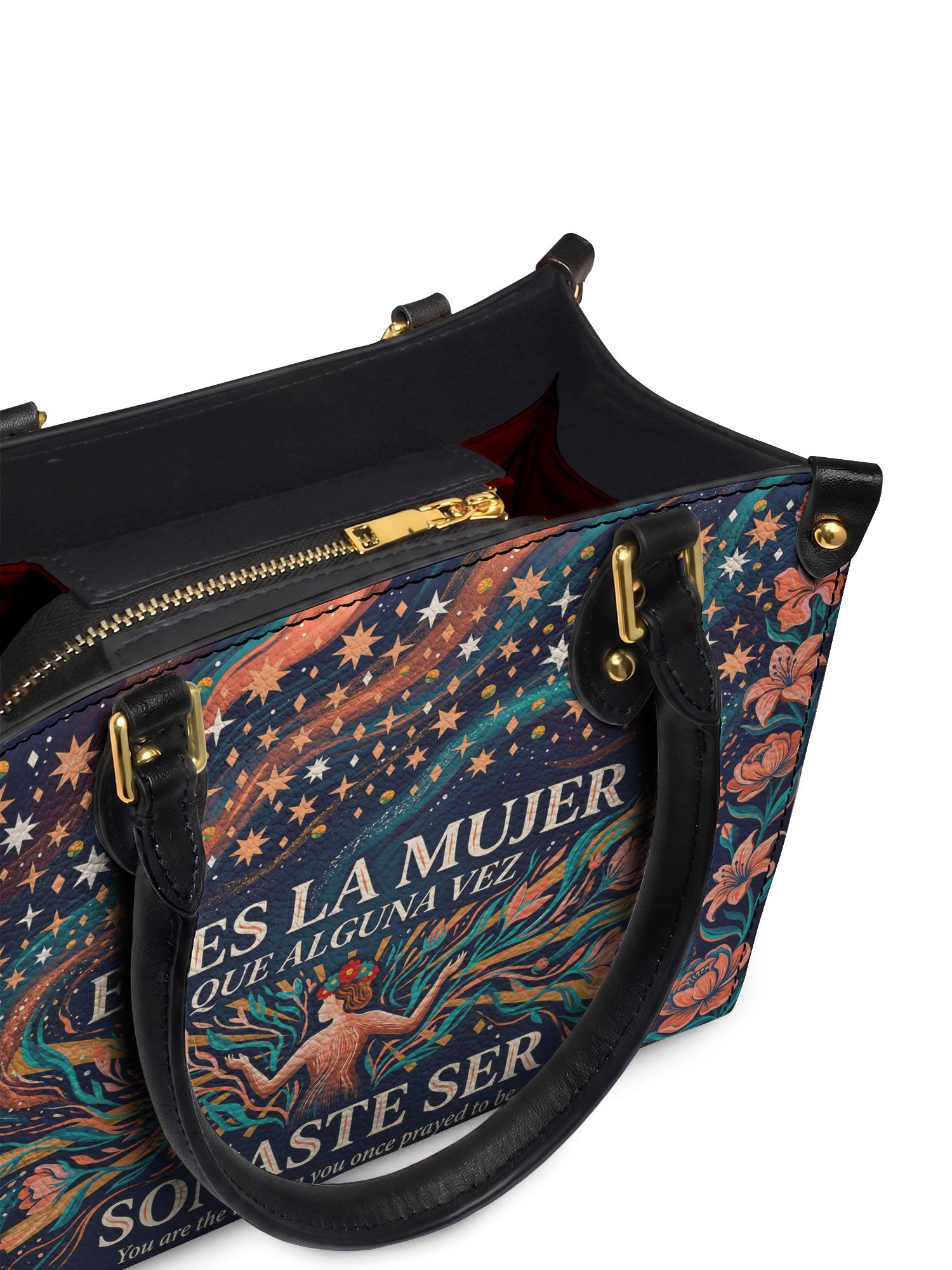 "Eres la mujer que alguna vez soñaste ser" ver.5 Small Leather Handbag - detail | Paleta Bags