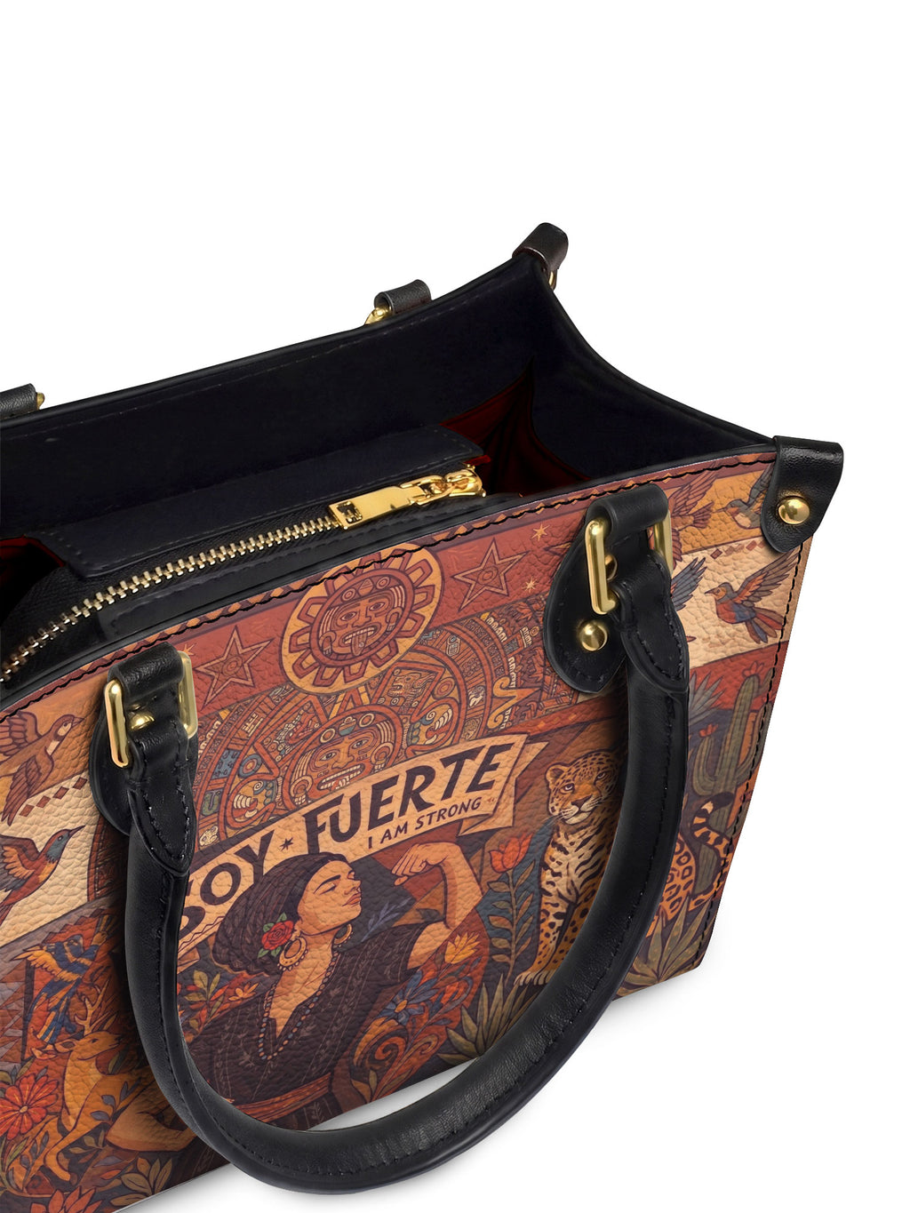 "Soy Fuerte" ver.1 Small Leather Handbag - detail | Paleta Bags