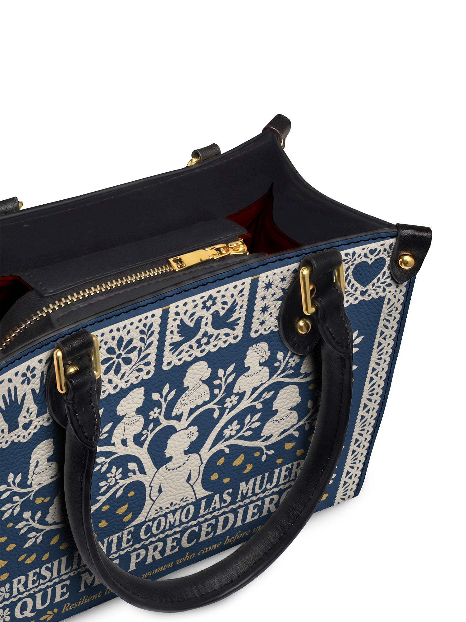 "Resiliente como las mujeres que me precedieron" ver.2 Small Leather Handbag - detail | Paleta Bags