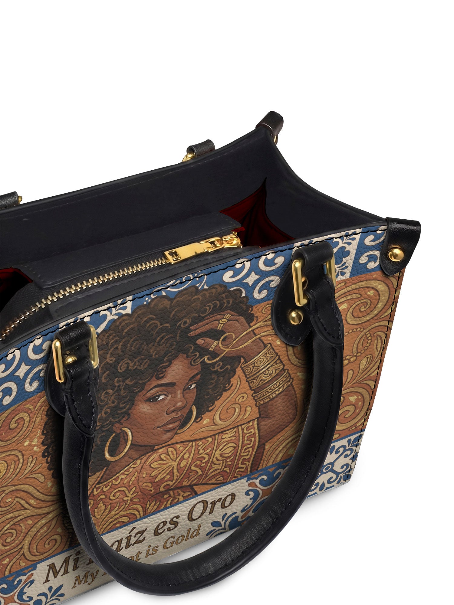"Mi Raíz es Oro" ver.1 Small Leather Handbag - detail | Paleta Bags