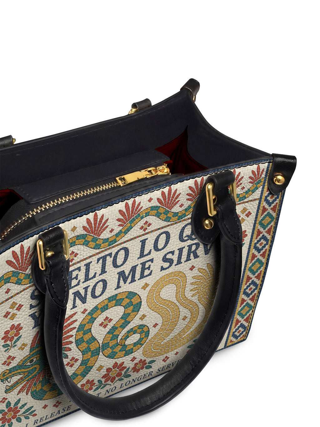 "Suelto lo que ya no me sirve" ver.1 Small Leather Handbag - detail | Paleta Bags