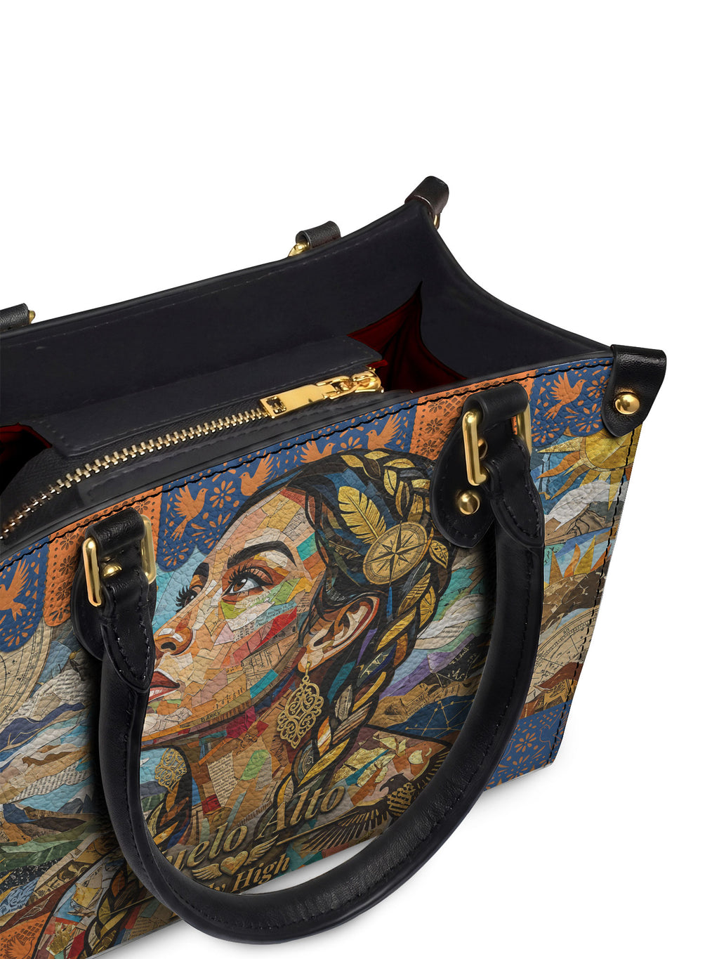"Vuelo Alto" ver.4 Small Leather Handbag - detail | Paleta Bags