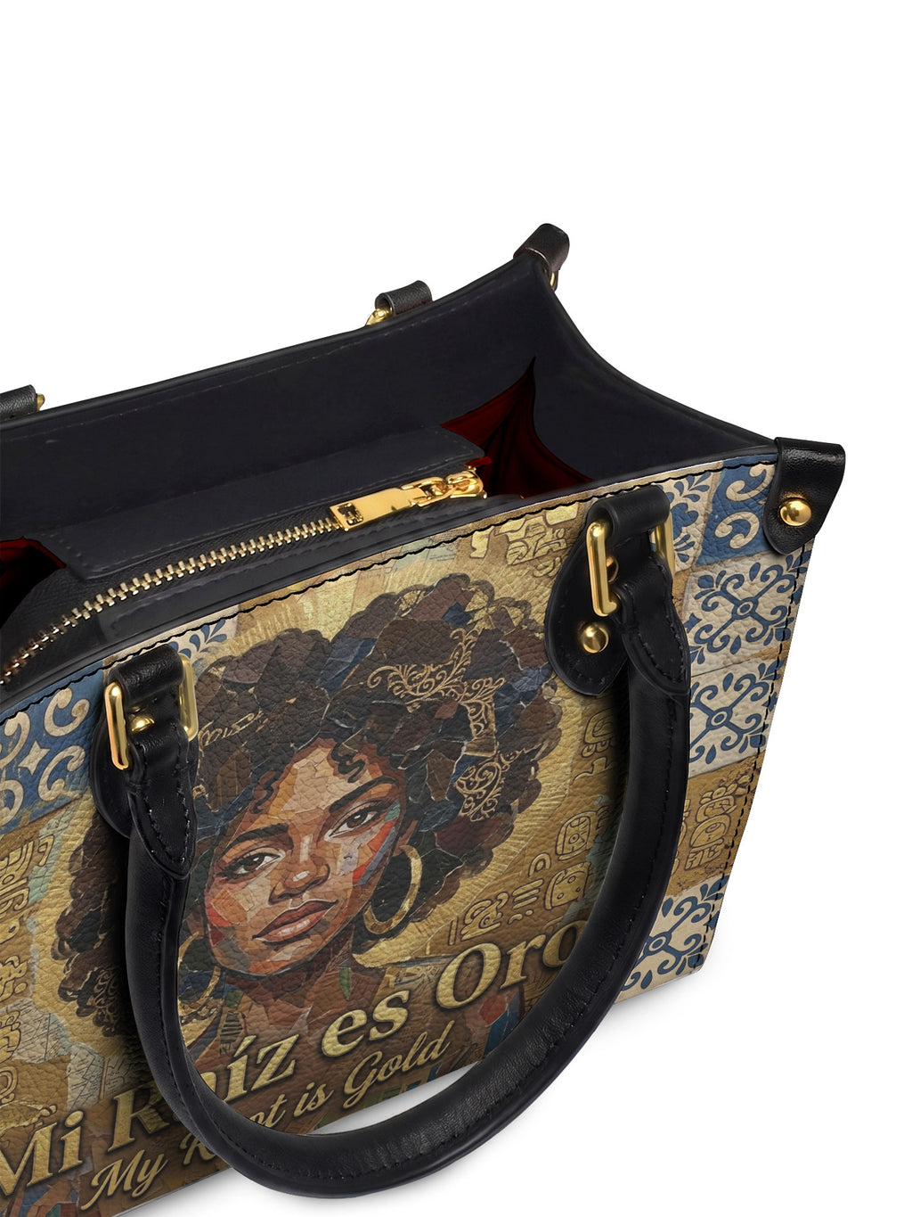 "Mi Raíz es Oro" ver.3 Small Leather Handbag - detail | Paleta Bags