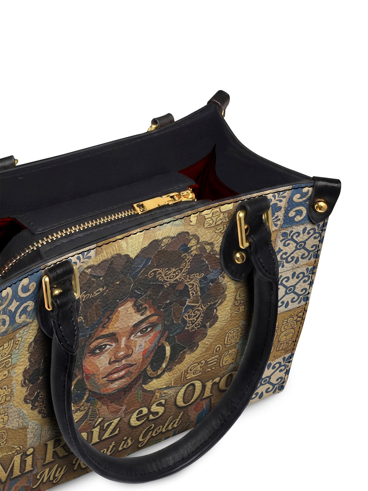 "Mi Raíz es Oro" ver.3 Small Leather Handbag - detail | Paleta Bags