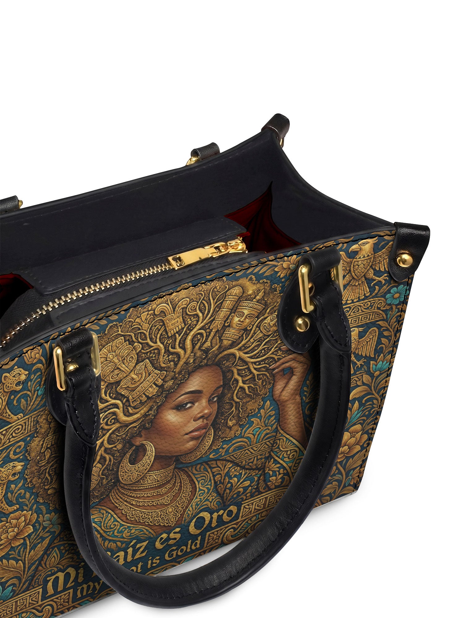 "Mi Raíz es Oro" ver.2 Small Leather Handbag - detail | Paleta Bags