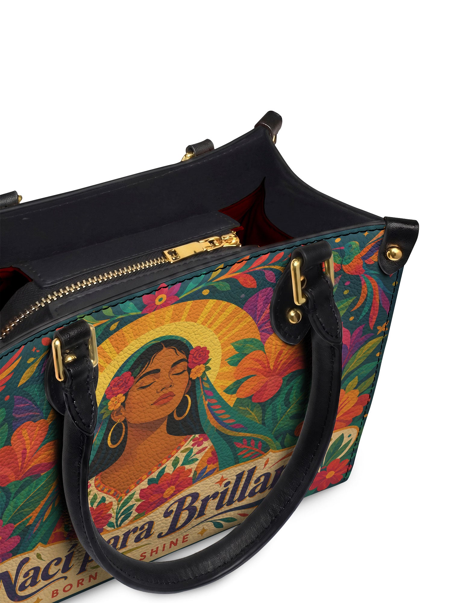 "Nací para brillar" ver.4 Small Leather Handbag - detail | Paleta Bags