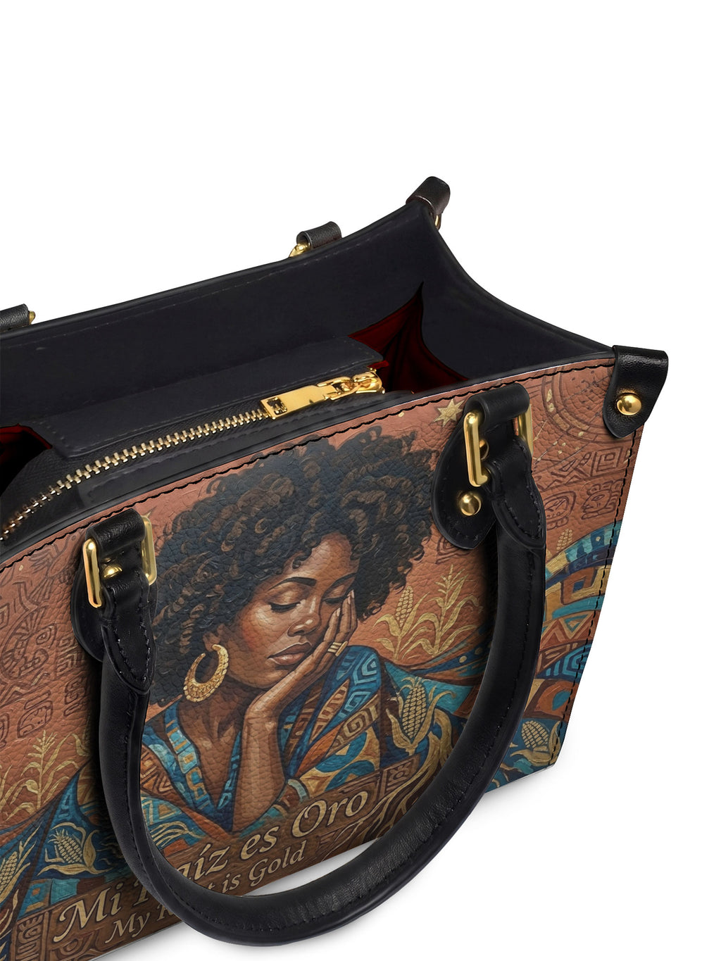 "Mi Raíz es Oro" ver.4 Small Leather Handbag - detail | Paleta Bags