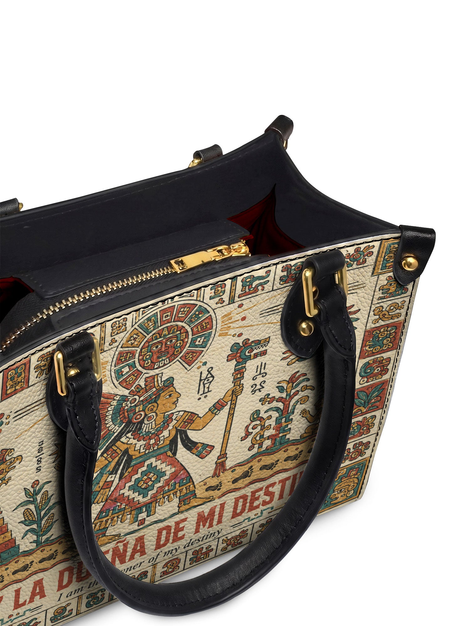 "Soy la dueña de mi destino" ver.3 Small Leather Handbag - detail | Paleta Bags