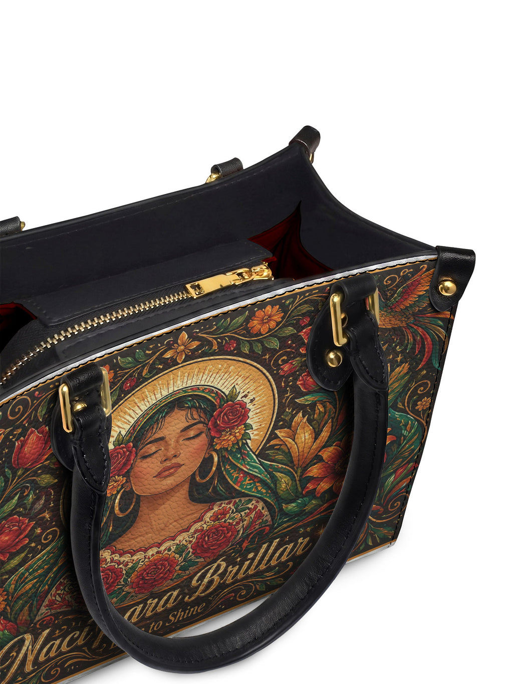 "Nací para brillar" ver.3 Small Leather Handbag - detail | Paleta Bags