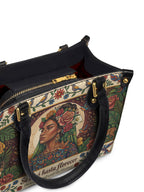 "Se amó hasta florecer" ver.8 Small Leather Handbag - detail | Paleta Bags