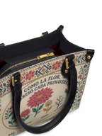"Como la flor, regreso cada primavera" ver.3 Small Leather Handbag - detail | Paleta Bags