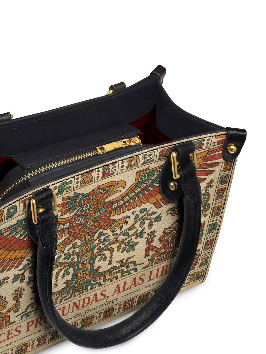 "Raíces profundas, alas libres" ver.3 Small Leather Handbag - detail | Paleta Bags