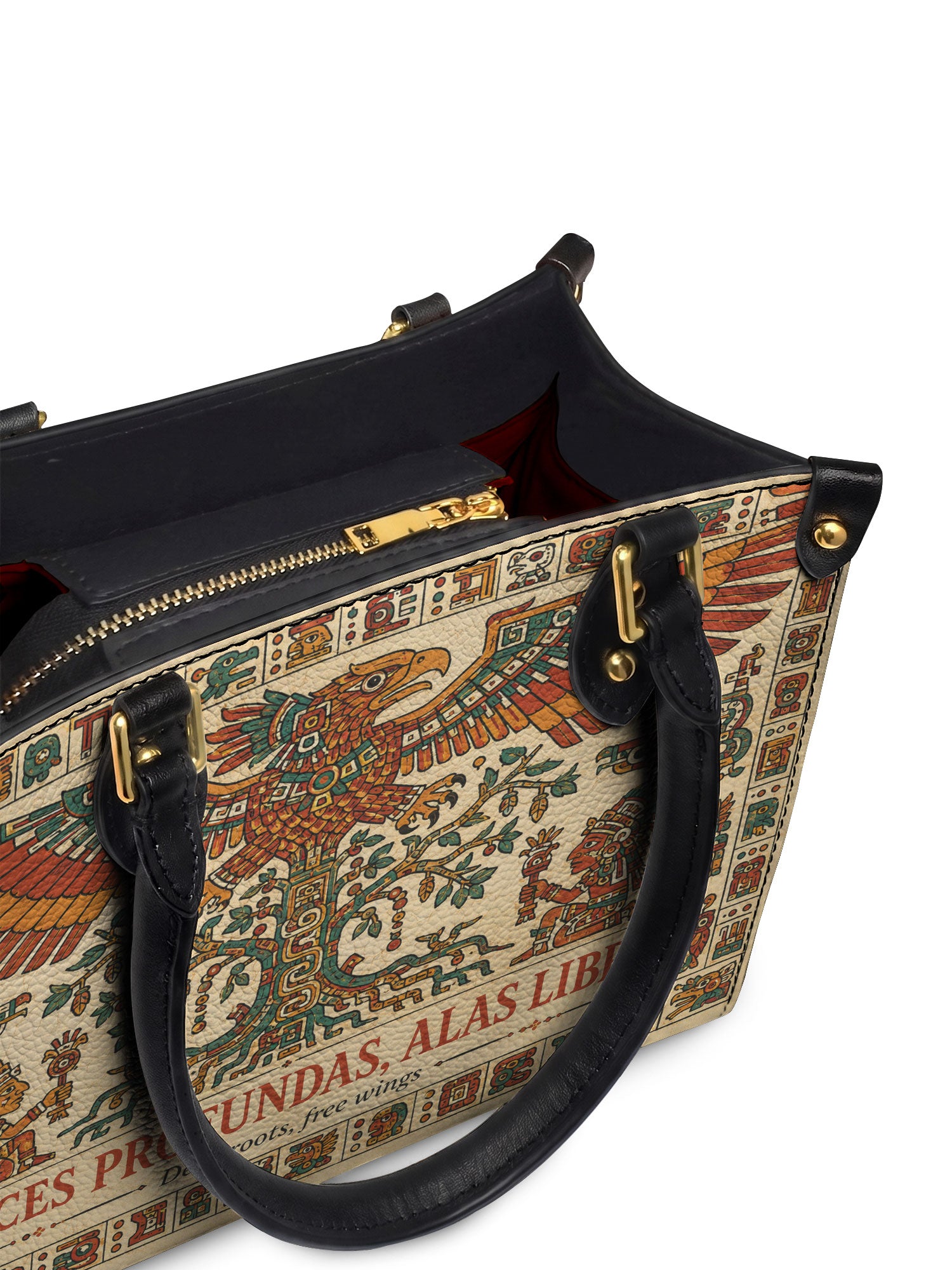 "Raíces profundas, alas libres" ver.3 Small Leather Handbag - detail | Paleta Bags