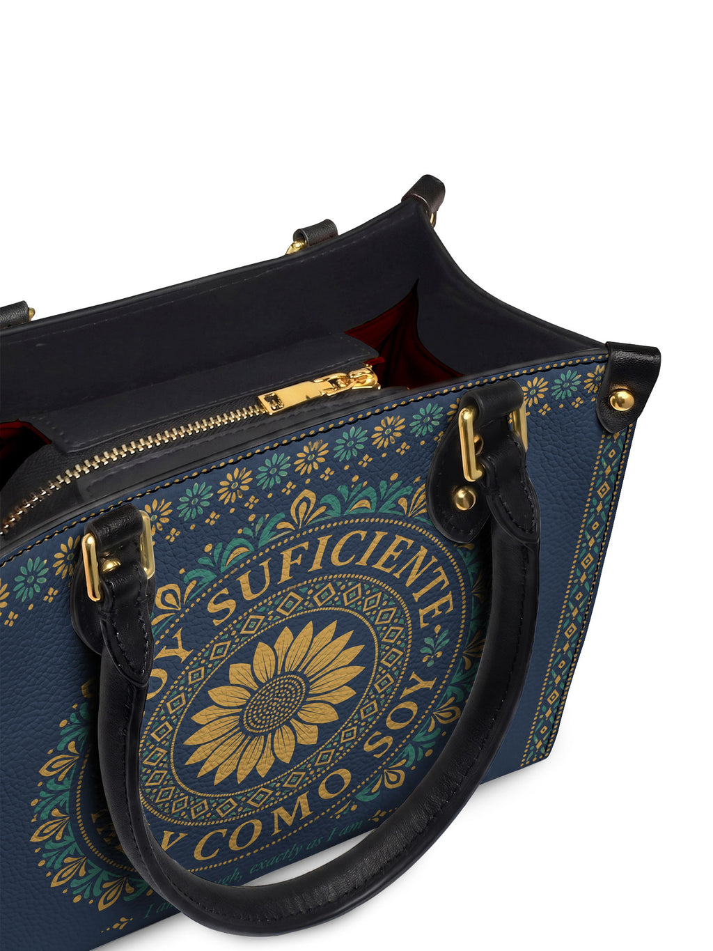 "Soy suficiente, tal y como soy" ver.7 Small Leather Handbag - detail | Paleta Bags