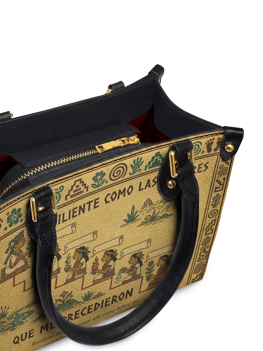 "Resiliente como las mujeres que me precedieron" ver.4 Small Leather Handbag - detail | Paleta Bags