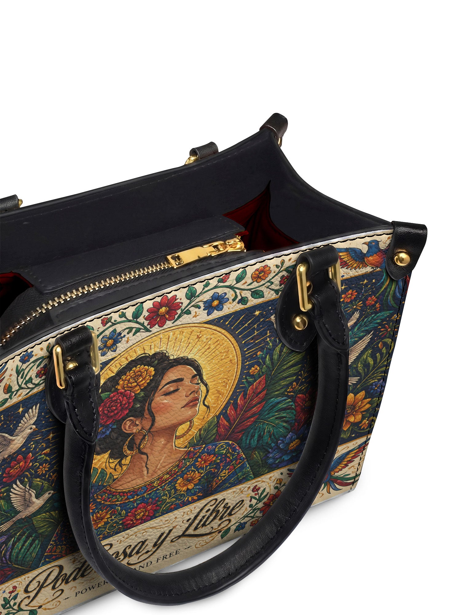 "Poderosa y Libre" ver.1 Small Leather Handbag - detail | Paleta Bags