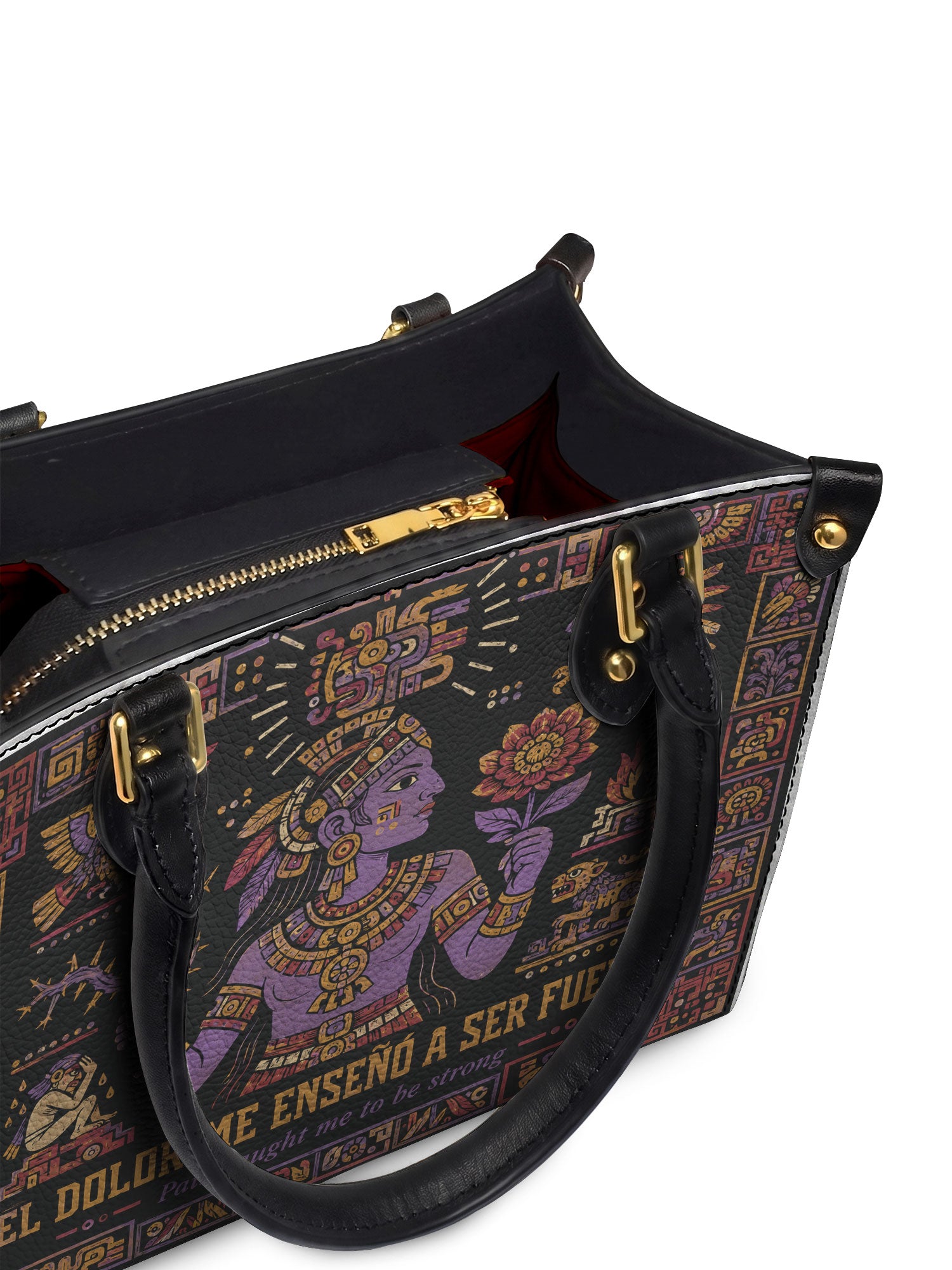 "El dolor me enseñó a ser fuerte" ver.4 Small Leather Handbag - detail | Paleta Bags