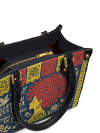 "Lleva su cultura como flores en flor" ver.2 Small Leather Handbag - detail | Paleta Bags