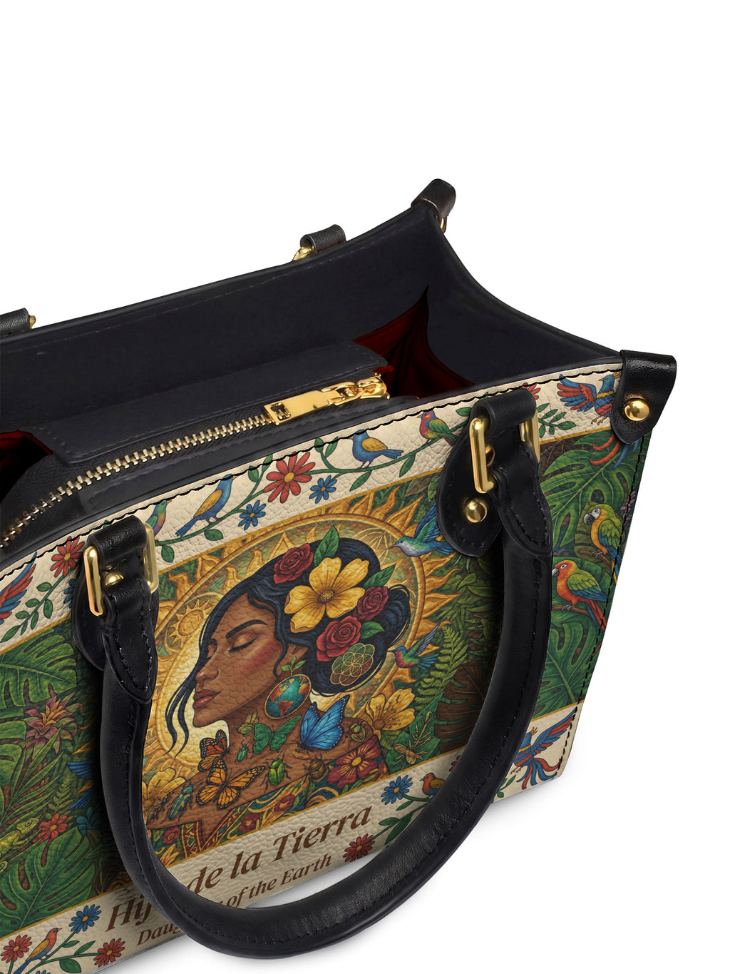 "Soy hija de la tierra" ver.6 Small Leather Handbag - detail | Paleta Bags