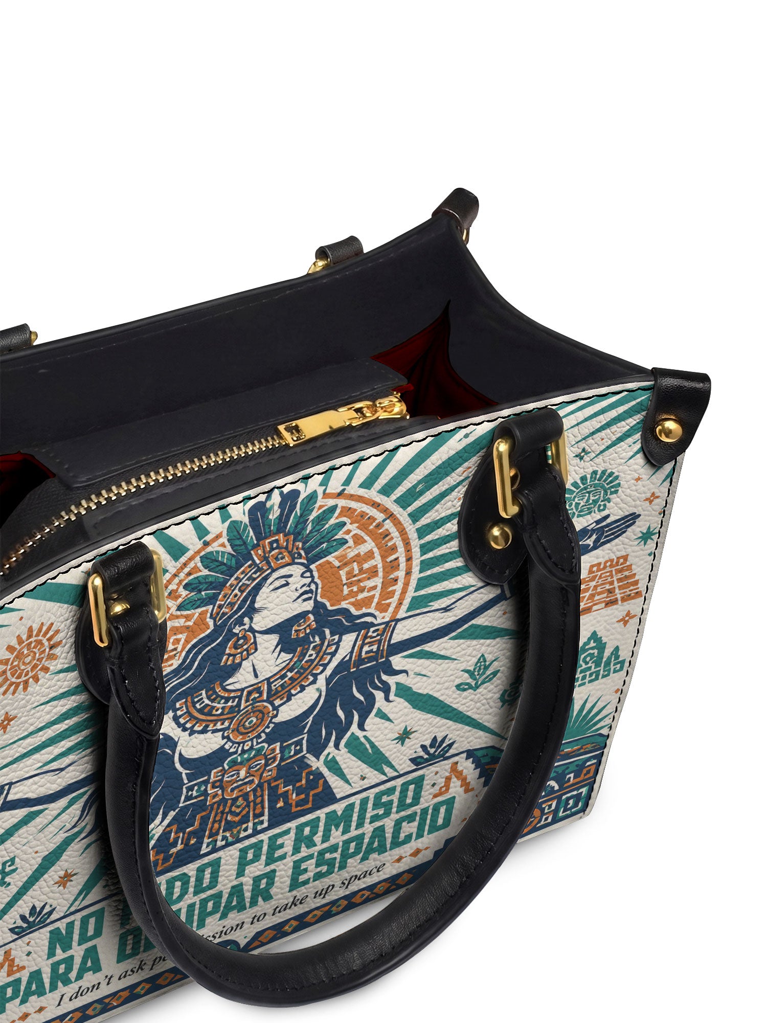 "No pido permiso para ocupar espacio" ver.4 Small Leather Handbag - detail | Paleta Bags
