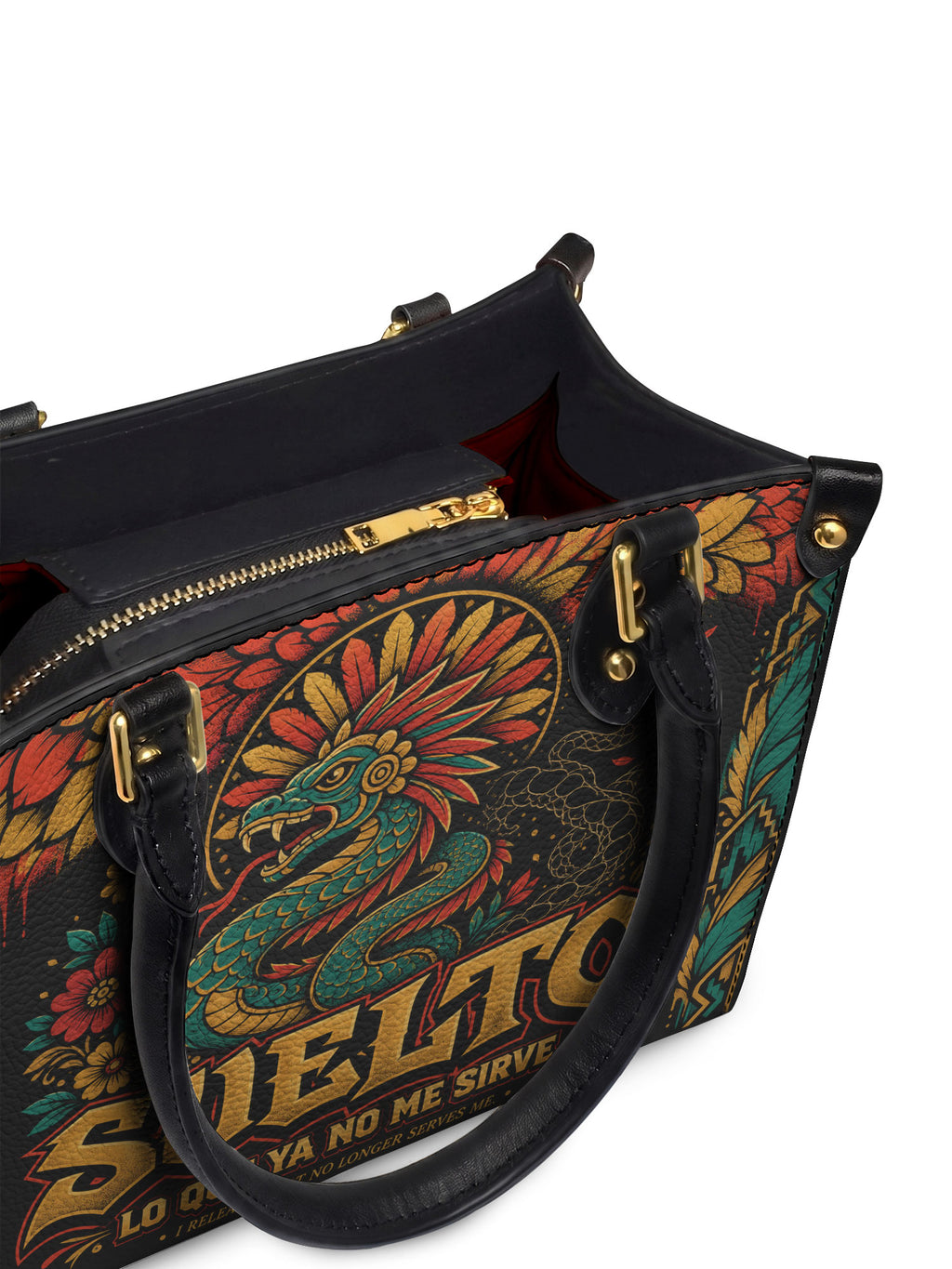 "Suelto lo que ya no me sirve" ver.2 Small Leather Handbag - detail | Paleta Bags