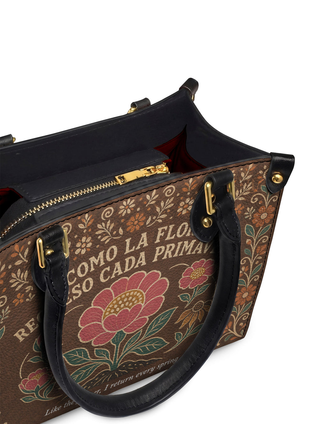 "Como la flor, regreso cada primavera" ver.4 Small Leather Handbag - detail | Paleta Bags