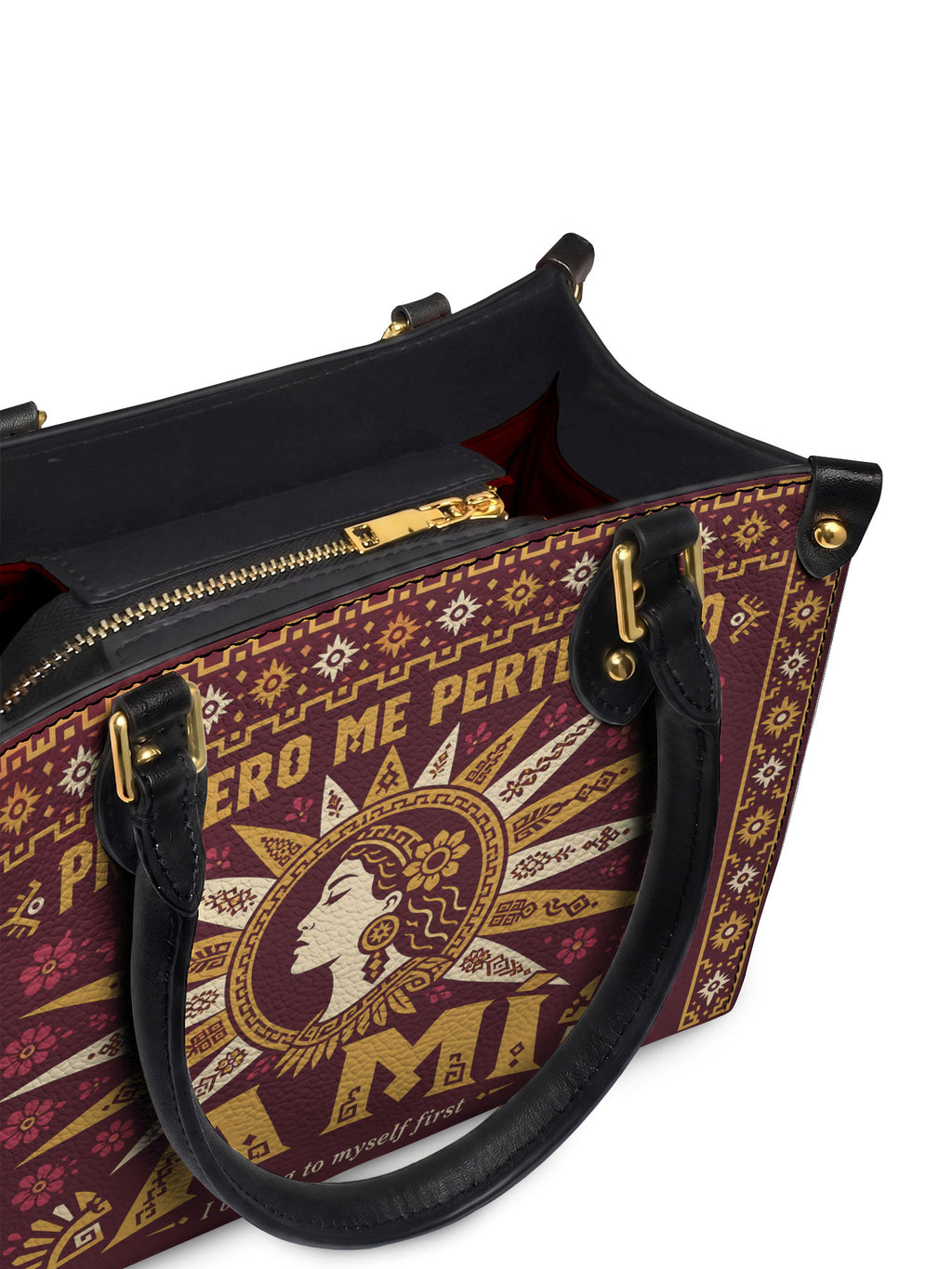 "Primero me pertenezco a mí" ver.5 Small Leather Handbag - detail | Paleta Bags