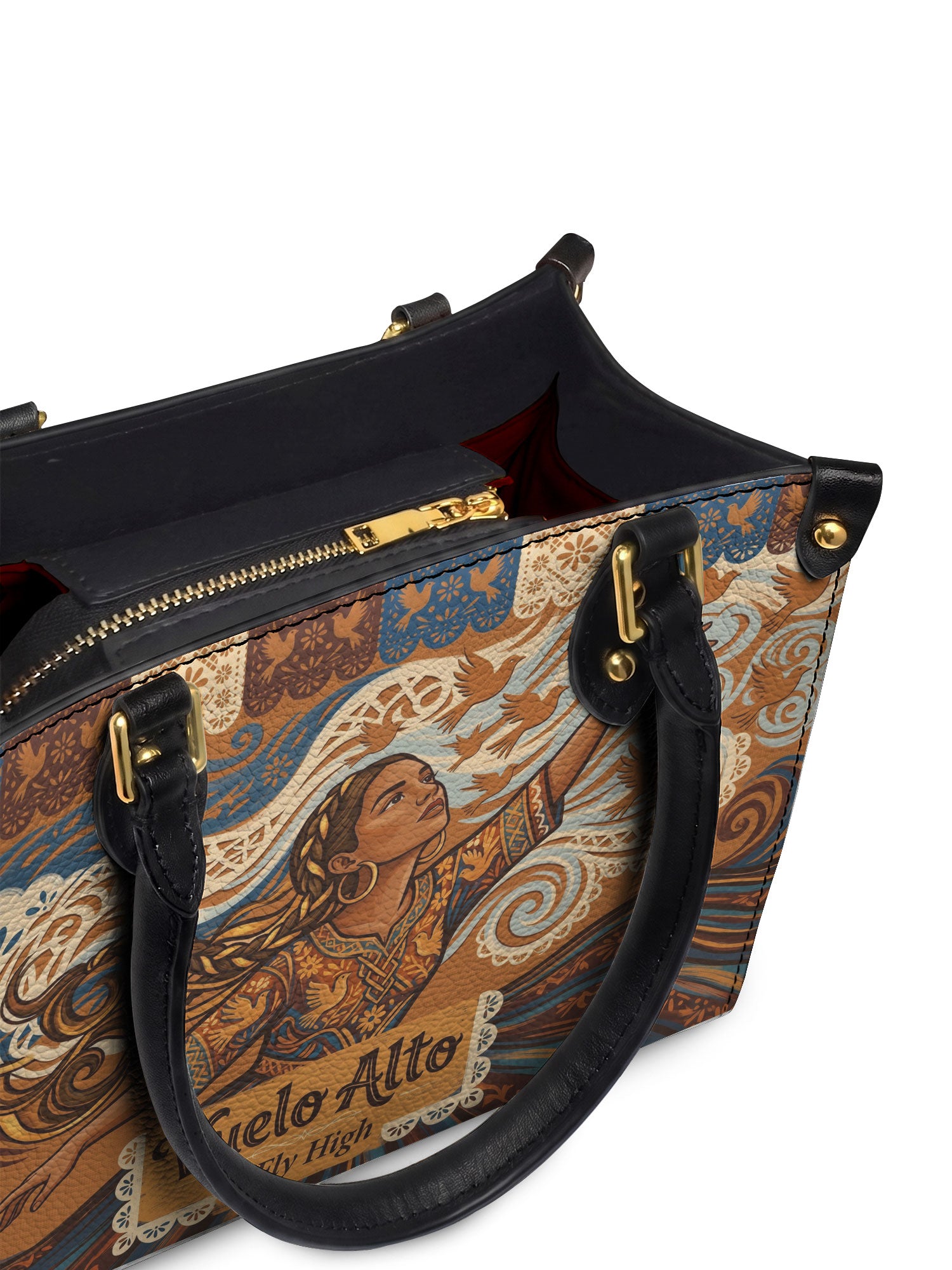 "Vuelo Alto" ver.3 Small Leather Handbag - detail | Paleta Bags