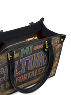 "Mi cultura es mi fortaleza" ver.3 Small Leather Handbag - detail | Paleta Bags