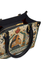 "Mi amor propio es sagrado" ver.1 Small Leather Handbag - detail | Paleta Bags