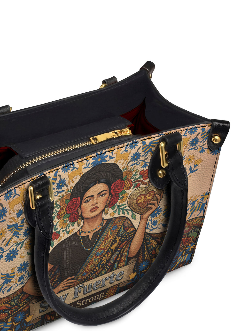 "Soy Fuerte" ver.3 Small Leather Handbag - detail | Paleta Bags