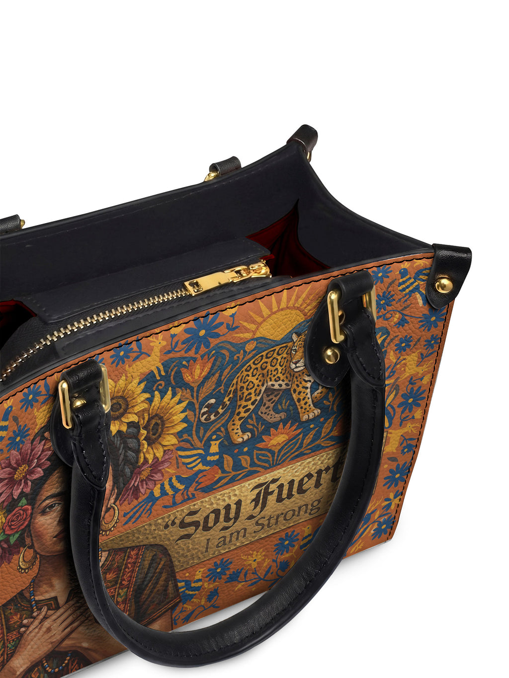 "Soy Fuerte" ver.2 Small Leather Handbag - detail | Paleta Bags