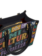 "Mi cultura es mi fortaleza" ver.4 Small Leather Handbag - detail | Paleta Bags