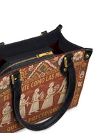 "Resiliente como las mujeres que me precedieron" ver.1 Small Leather Handbag - detail | Paleta Bags