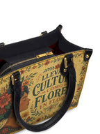 "Lleva su cultura como flores en flor" ver.1 Small Leather Handbag - detail | Paleta Bags