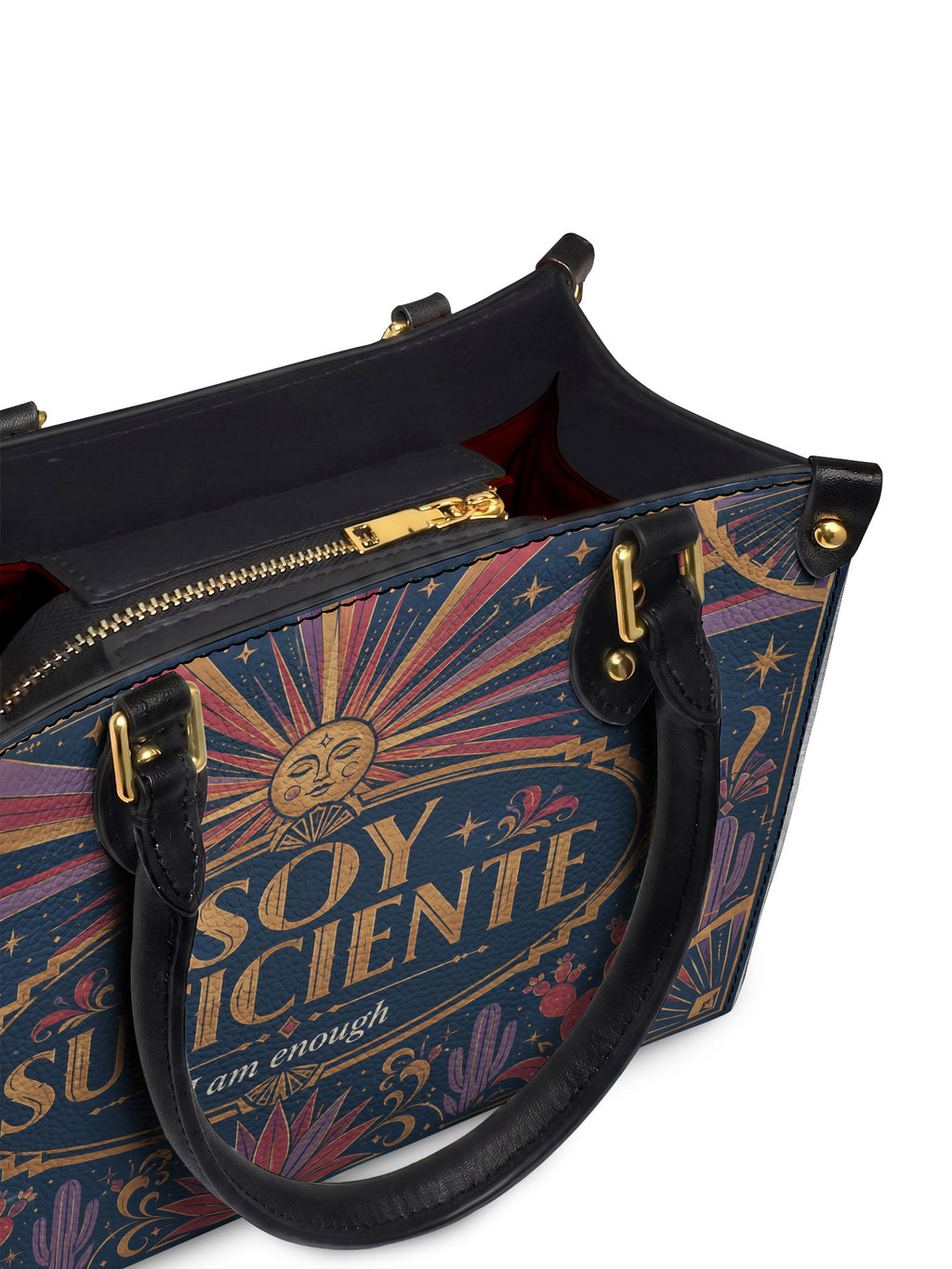 "Soy suficiente, tal y como soy" ver.3 Small Leather Handbag - detail | Paleta Bags