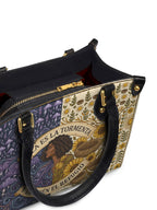 "Ella es la tormenta y también el refugio" ver.2 Small Leather Handbag - detail | Paleta Bags