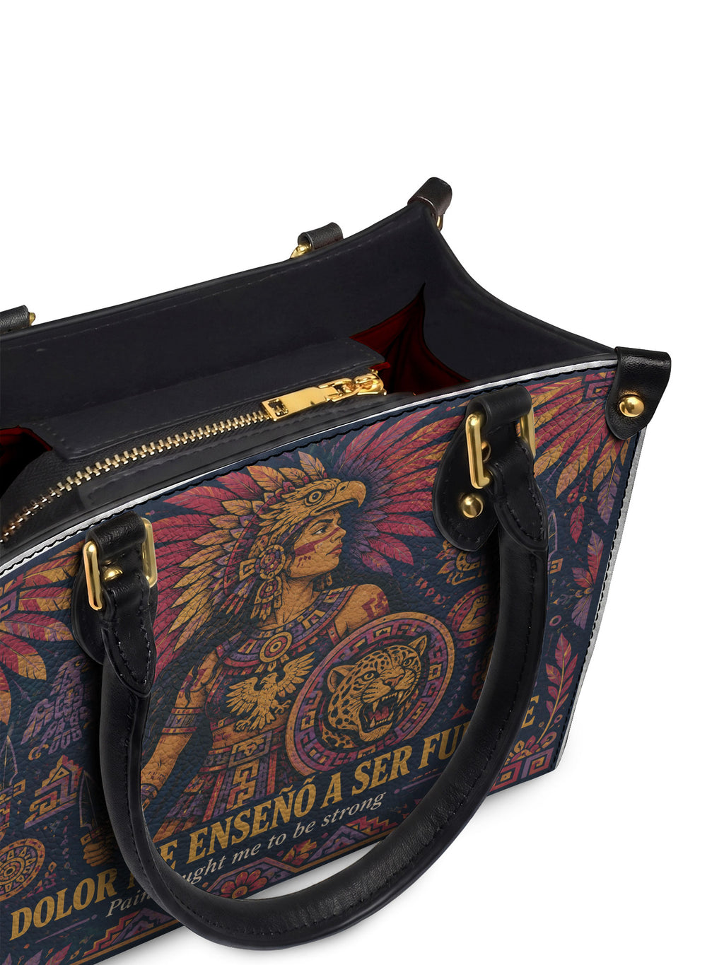 "El dolor me enseñó a ser fuerte" ver.1 Small Leather Handbag - detail | Paleta Bags