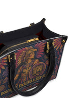 "El dolor me enseñó a ser fuerte" ver.1 Small Leather Handbag - detail | Paleta Bags