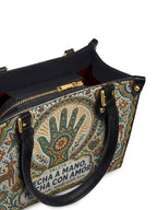 "Hecha a mano, hecha con amor" ver.3 Small Leather Handbag - detail