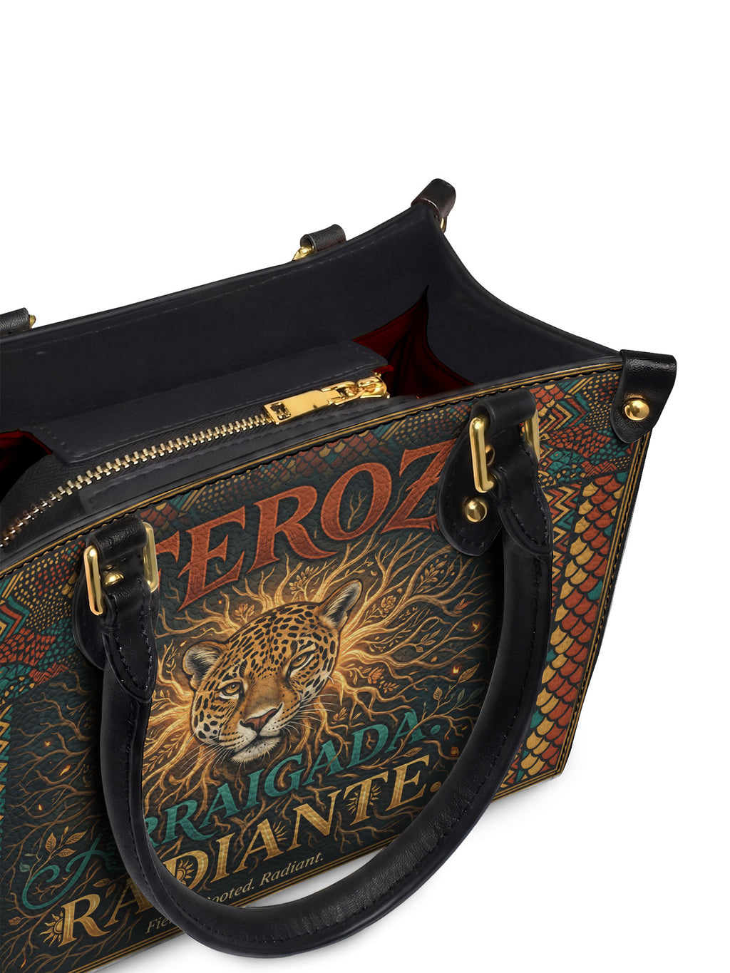 "Feroz. Arraigada. Radiante" ver.6 Small Leather Handbag - detail | Paleta Bags